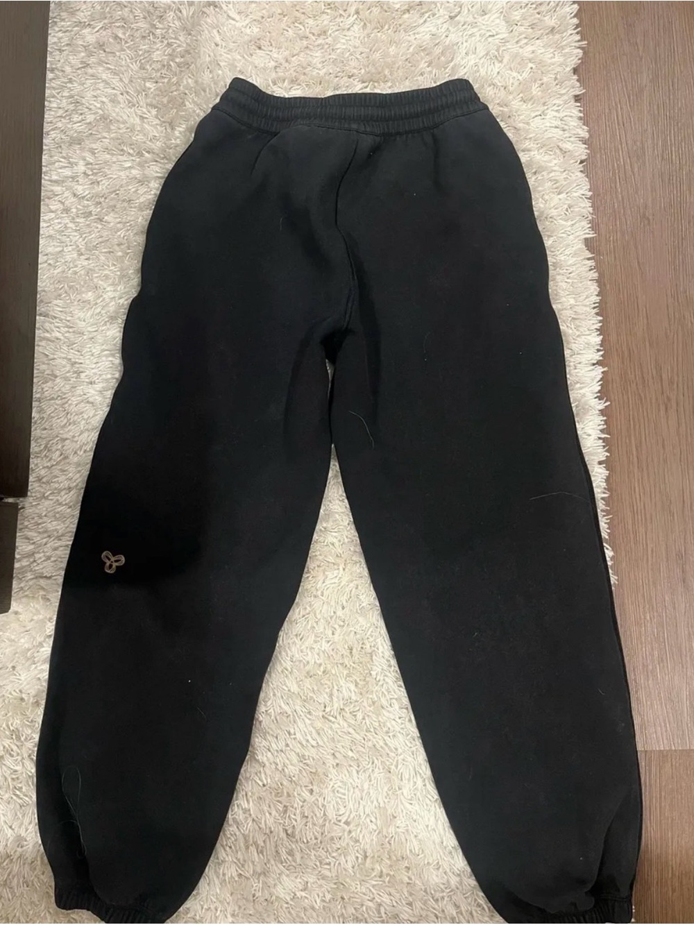 Aritzia Black Track Joggers with Subtle Logo
